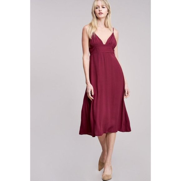 No Rest for Briget Arrays Slip Dress S Burgundy Red Lined NWT Discontinued - Picture 4 of 16